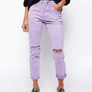 Liquor & Poker Mom Jeans With Ripped Knee (NWT)